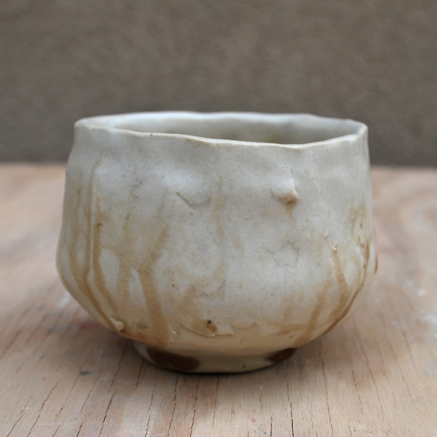 Pinched Teabowl with Wood Ash
