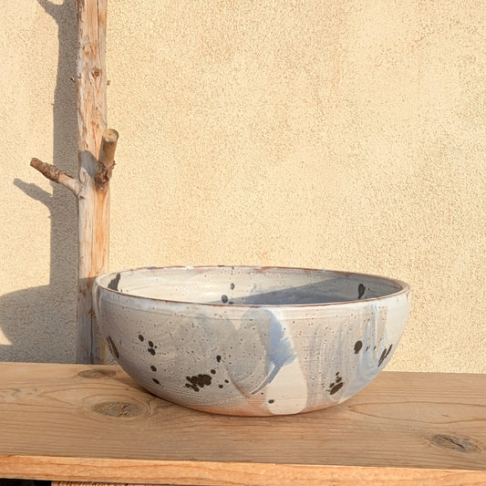 Blue Wash Serving Bowl