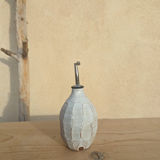 Olive Oil Bottle in White