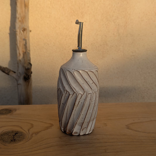 Olive Oil Bottle in White