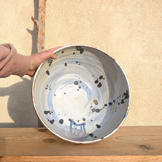 Blue Wash Serving Bowl