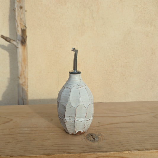 Olive Oil Bottle in White
