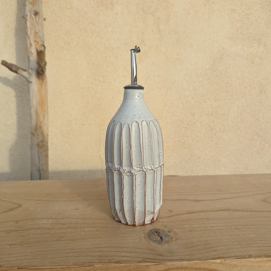 Olive Oil Bottle in White